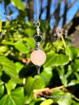 Pendule boule en Quartz rose Séphoroton