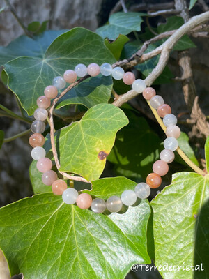 Bracelet en Pierre de lune mixte 6 mm