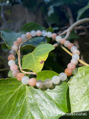 Bracelet en Pierre de lune mixte 6 mm
