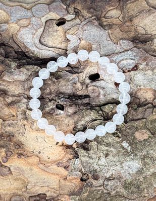 Bracelet en Quartz rose clair 8 mm