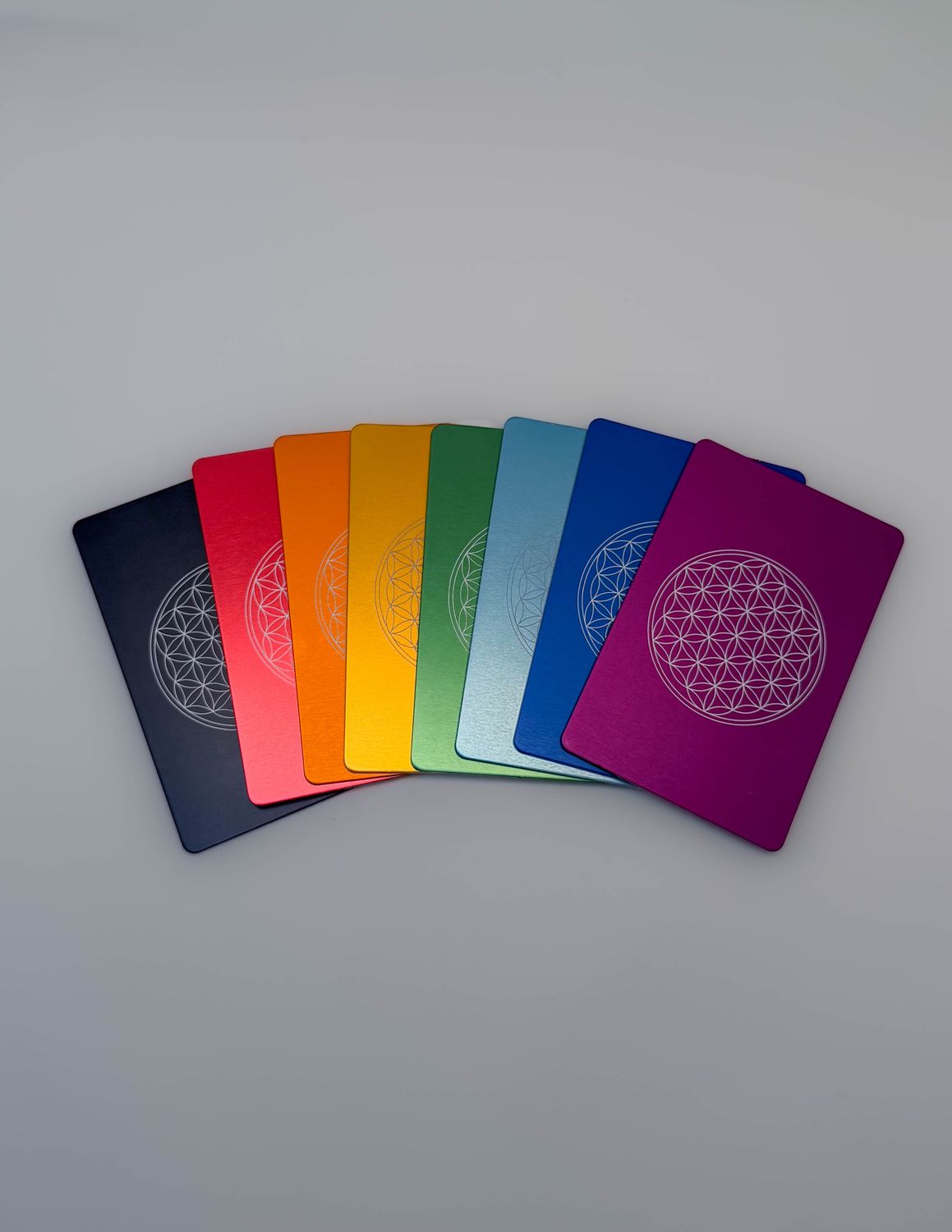 Set de 7 ou 8 plaques Tesla fleur de vie | format carte de crédit