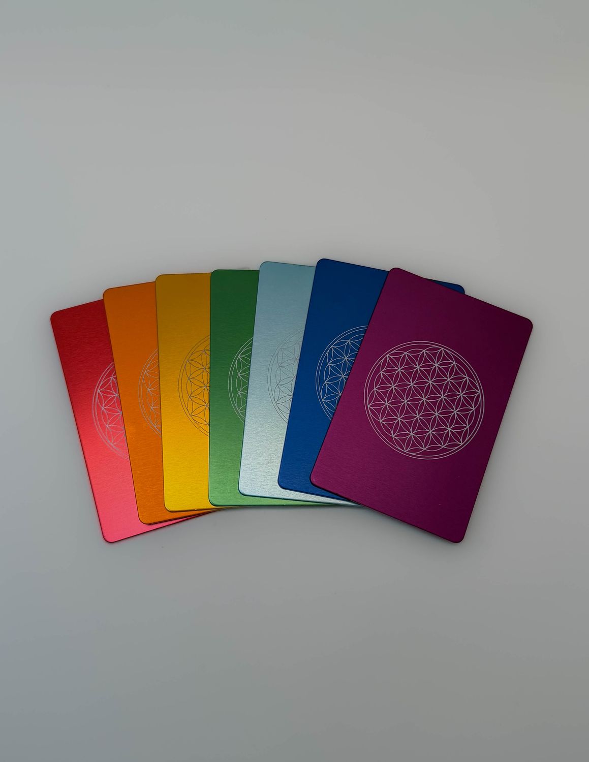 Set de 7 ou 8 plaques Tesla fleur de vie | format carte de crédit