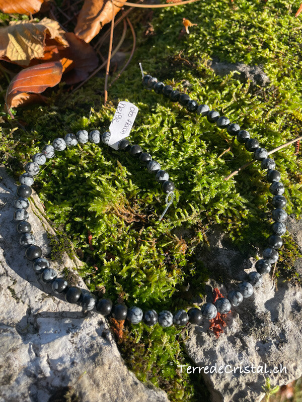 Rang d'Obsidienne flocon de neige 6 et 8 mm