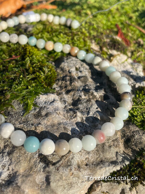 Rang d'Amazonite claire 6 et 8 mm