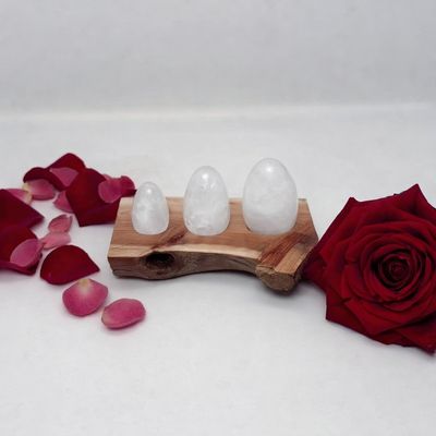 Oeuf de Yoni percé en Cristal de roche, taille à choix