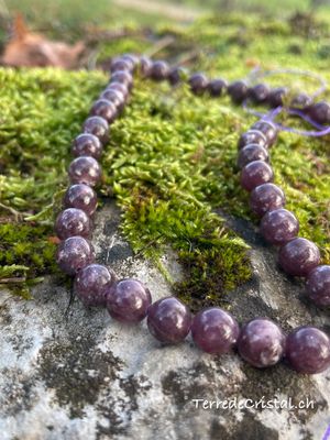 Rang de Lépidolite foncé 8 mm Rang de Lépidolite foncé 8 mm