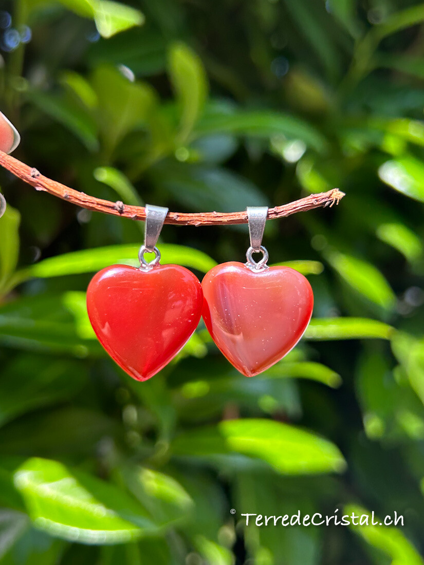 Pendentif coeur en Cornaline
