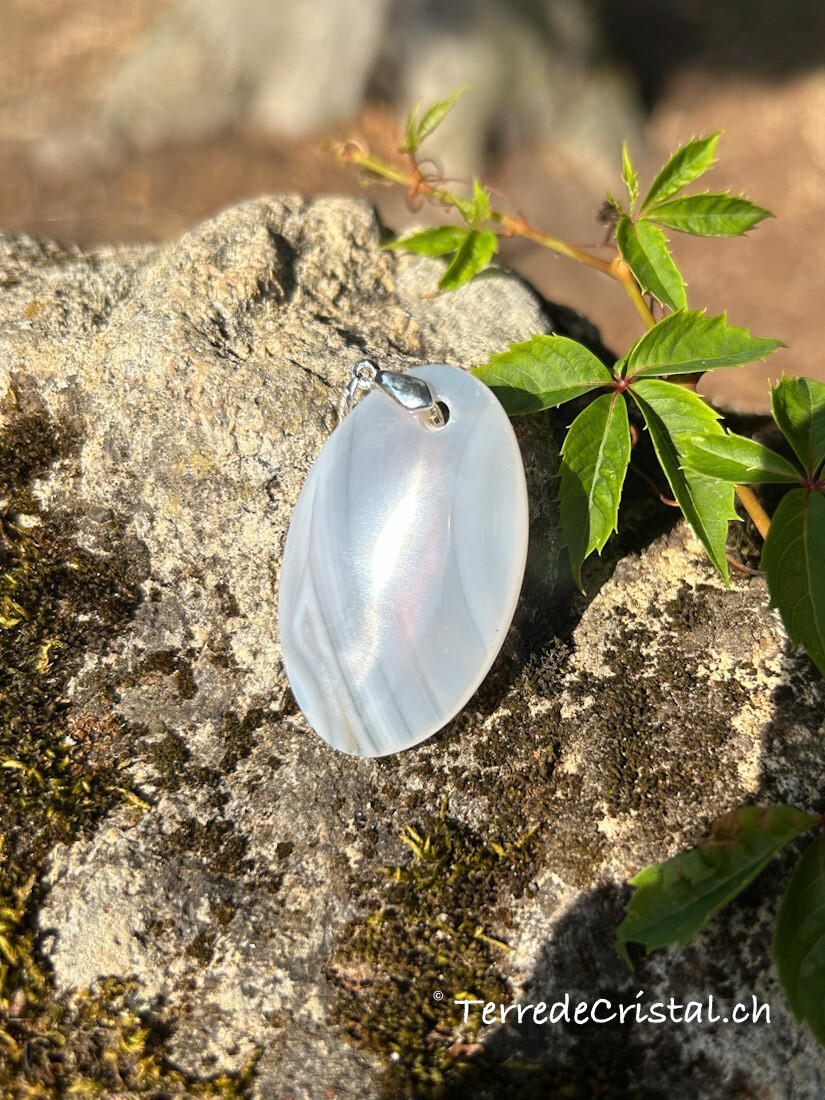Pendentif en Agate bleue