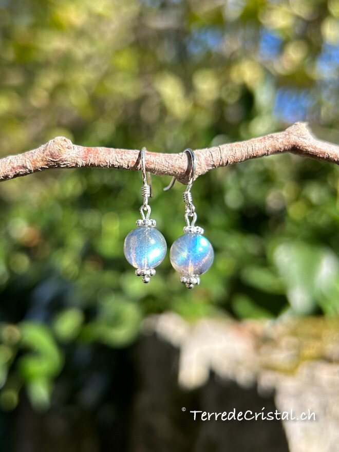 Boucles d'oreilles "Protection" en Labradorite