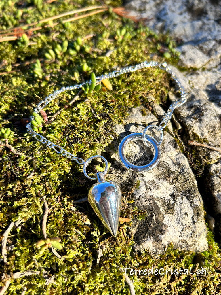 Pendule goutte laiton argenté