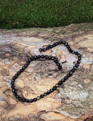 Rang d'Obsidienne dorée facettée 6 mm