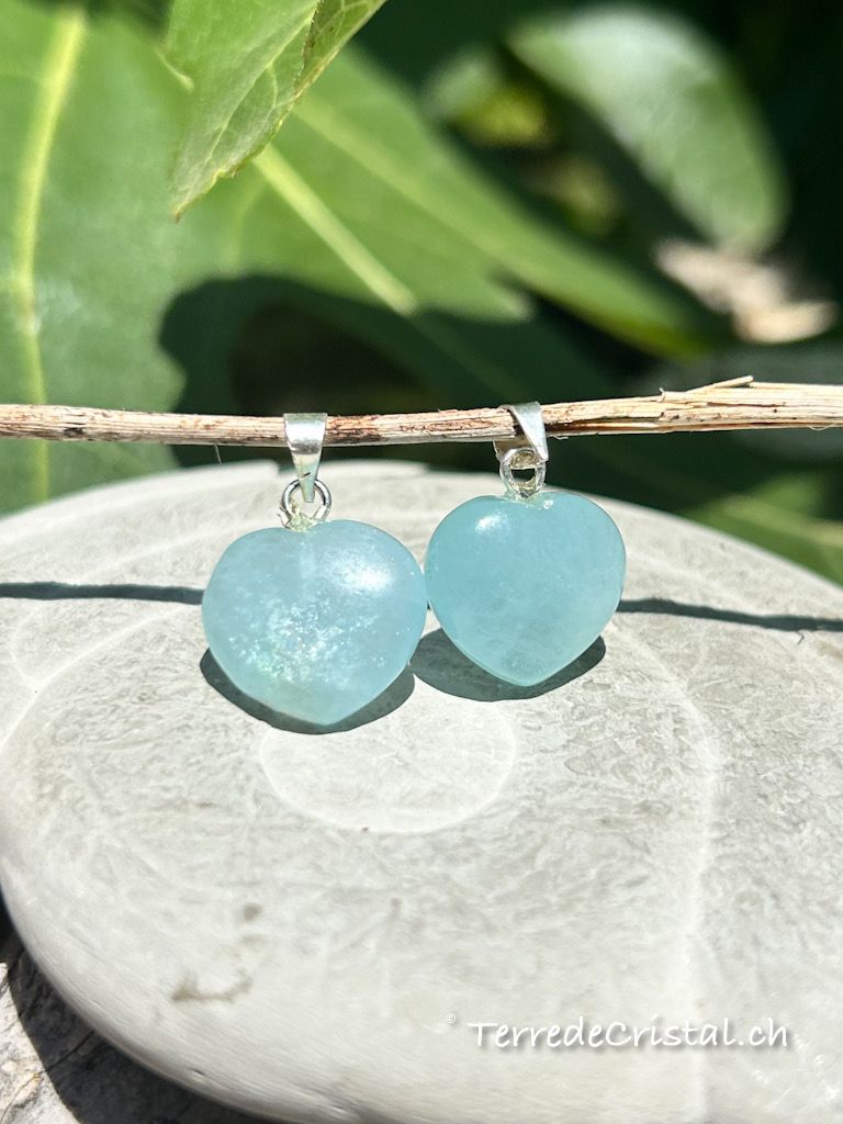 Pendentif en Aigue-marine coeur