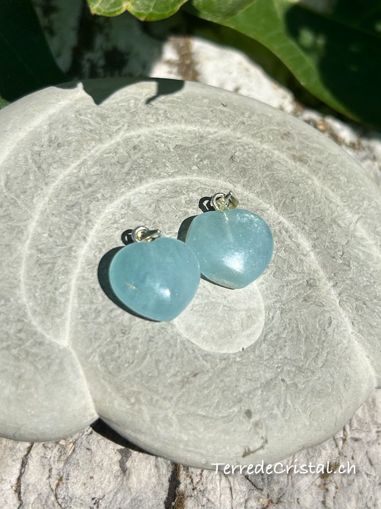 Pendentif en Aigue-marine coeur
