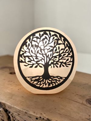 Lampe en Sélénite ronde Arbre de vie