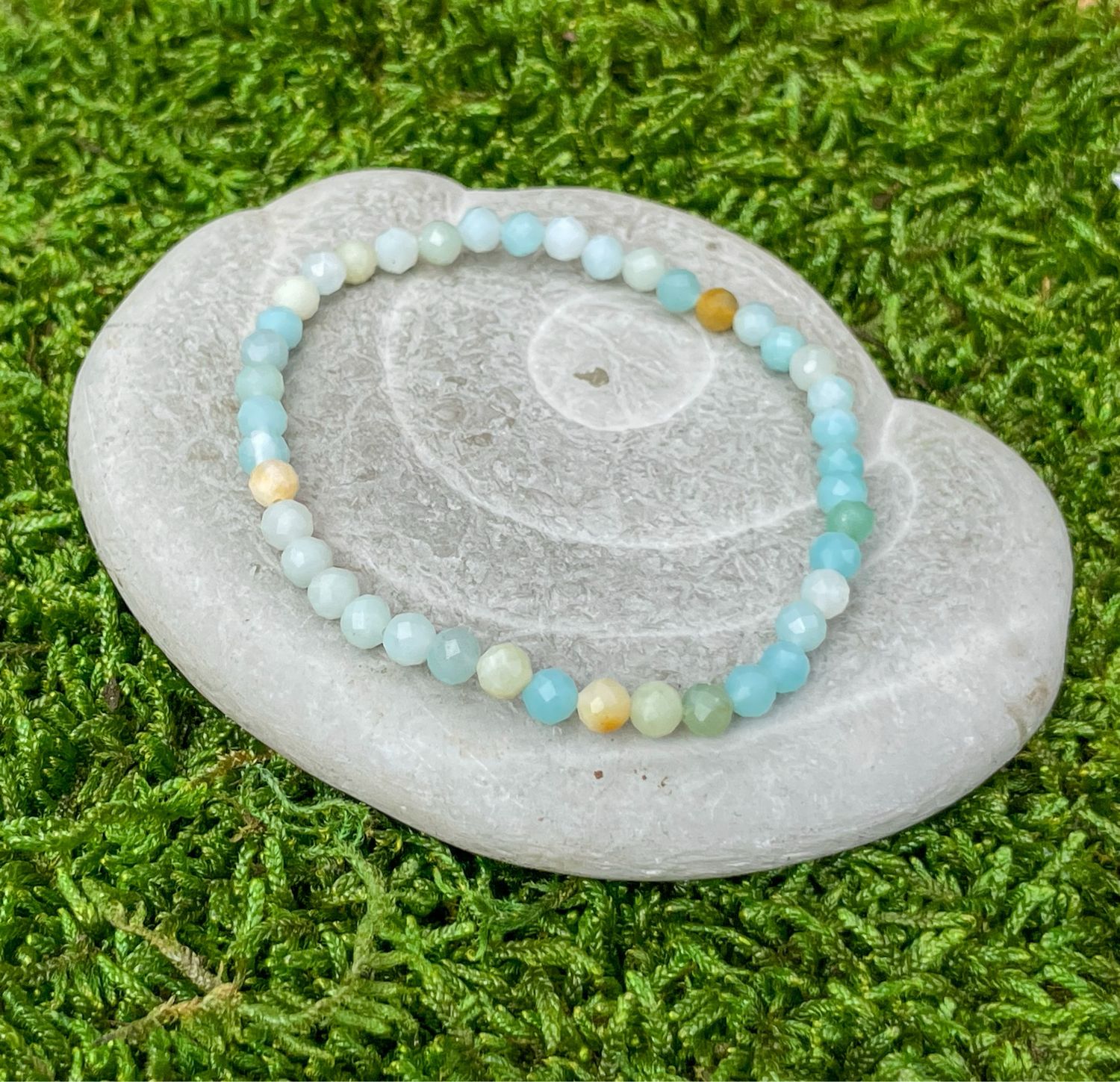Bracelet en Amazonite facettée 4mm