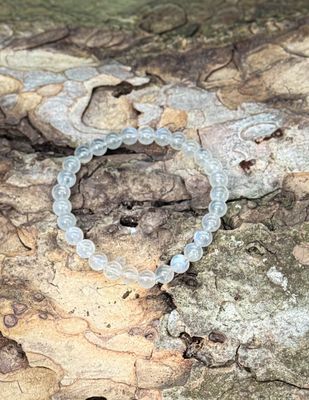 Bracelet en Pierre de lune blanche 6mm Bracelet en Pierre de lune blanche 6mm