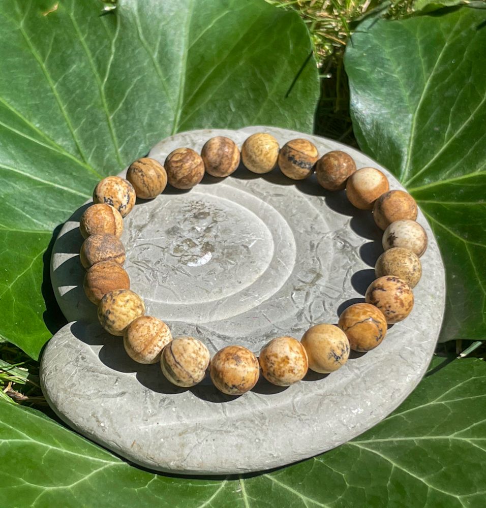 Bracelet en Jaspe paysage  mat 6 et 8 mm