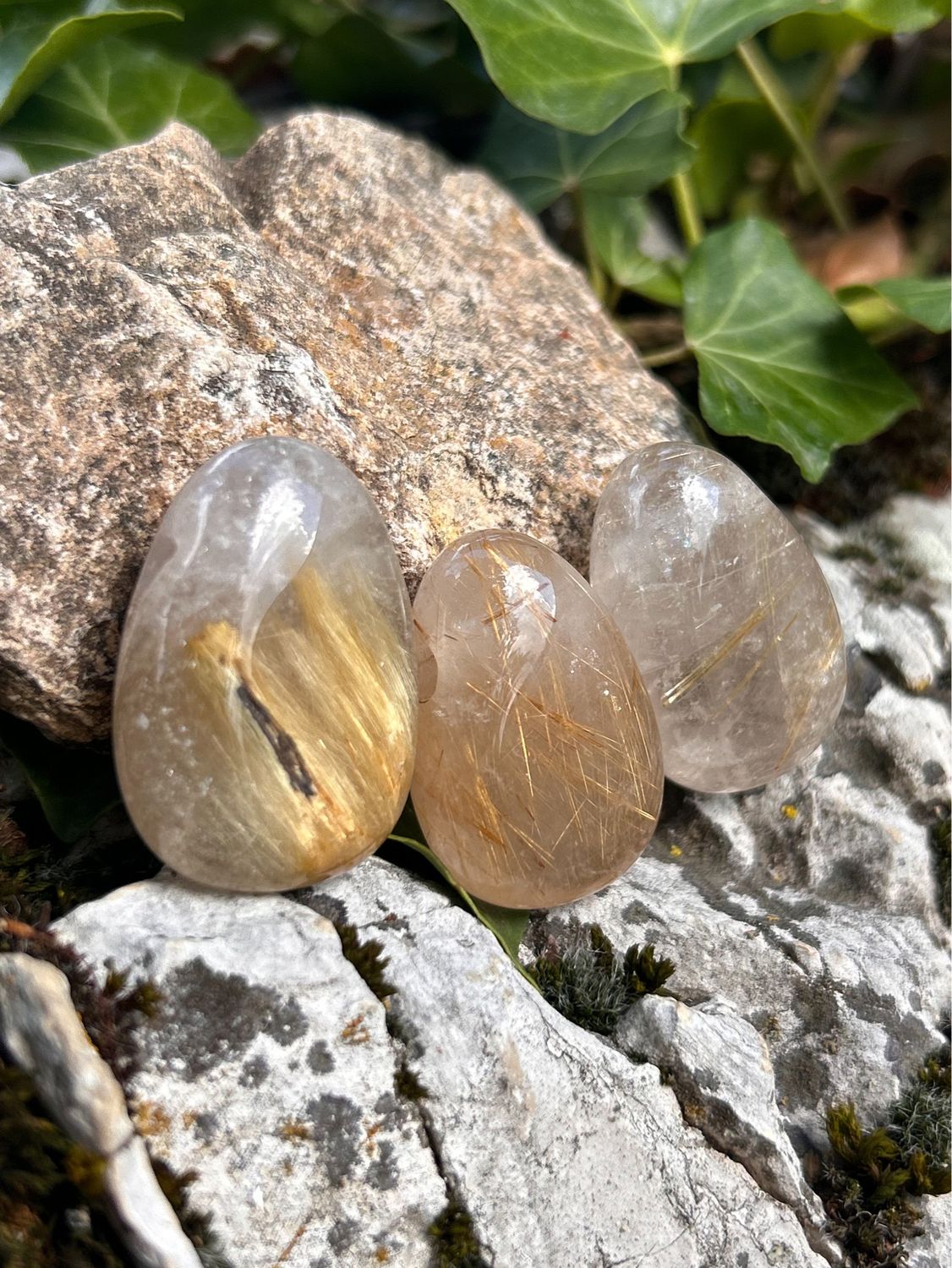 Quartz rutilé percé