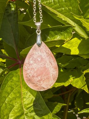 Pendentif en Quartz rose goutte