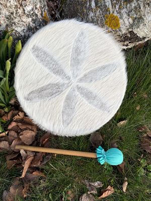 Tambour chamanique en peau de Cheval blanc