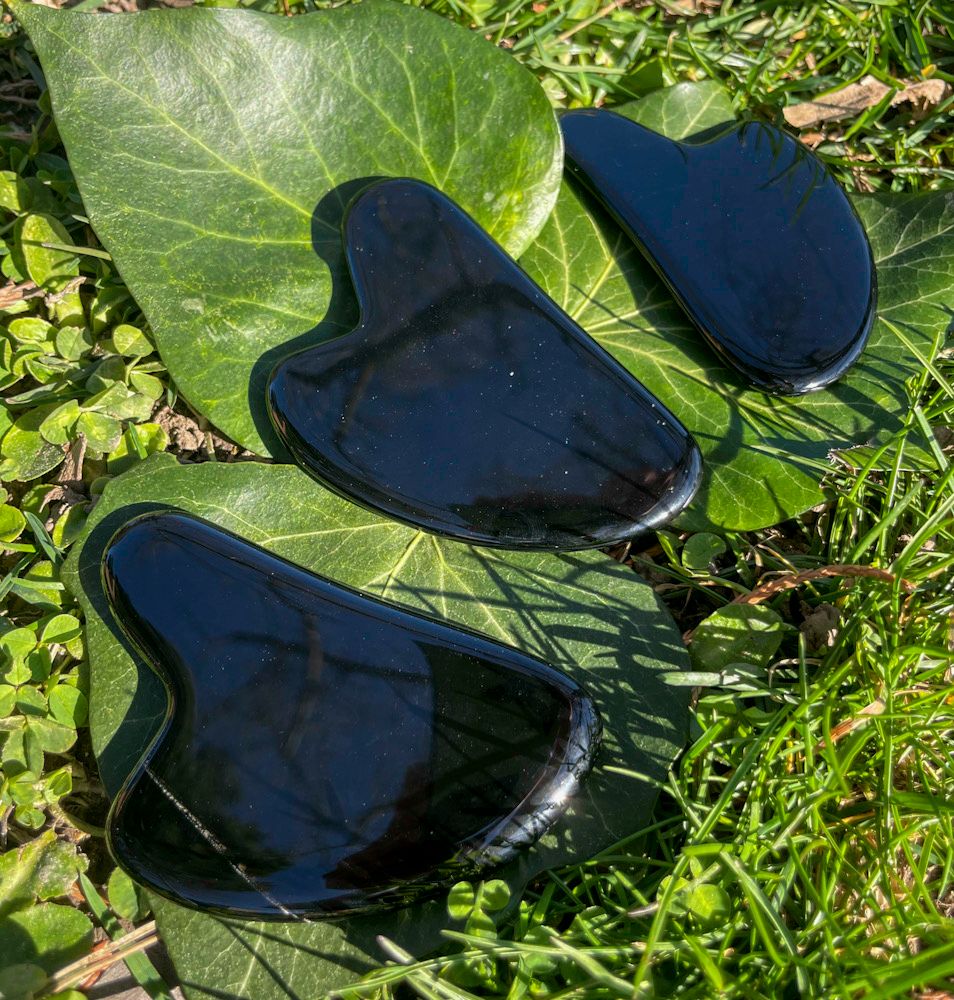 Gua Sha en Obsidienne noire