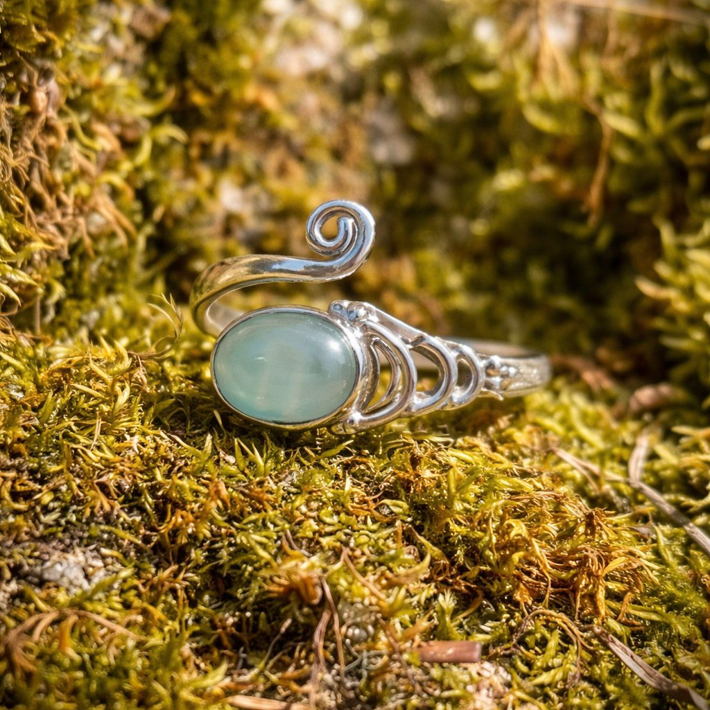 Bague réglable en Aigue-marine