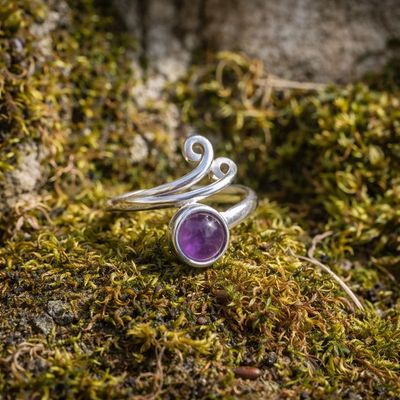 Bague réglable en Améthyste