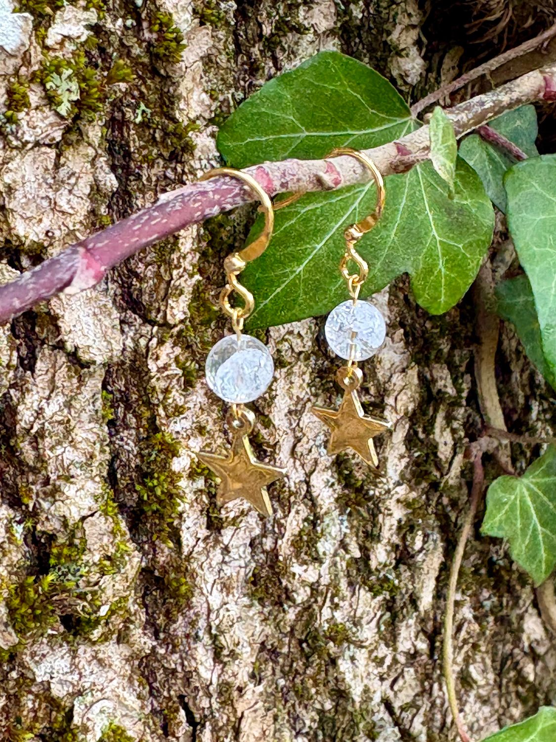 Boucles d’oreilles Etoile en cristal de roche