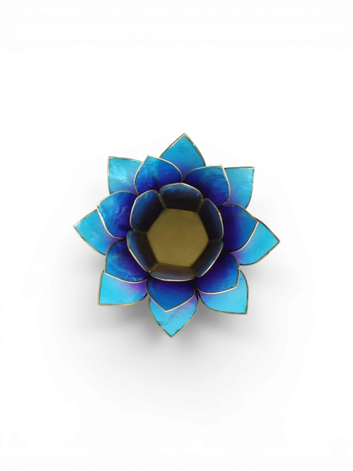 Bougeoir lotus bleu foncé &amp; violet