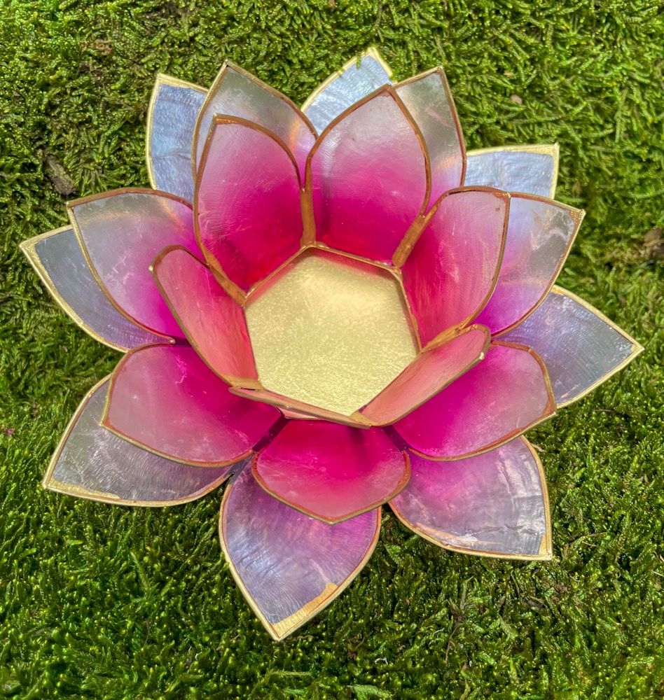 Bougeoir lotus rose