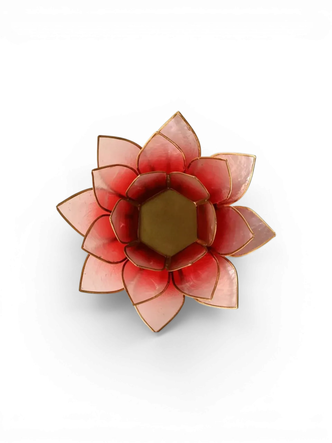 Bougeoir lotus rouge &amp; rosé