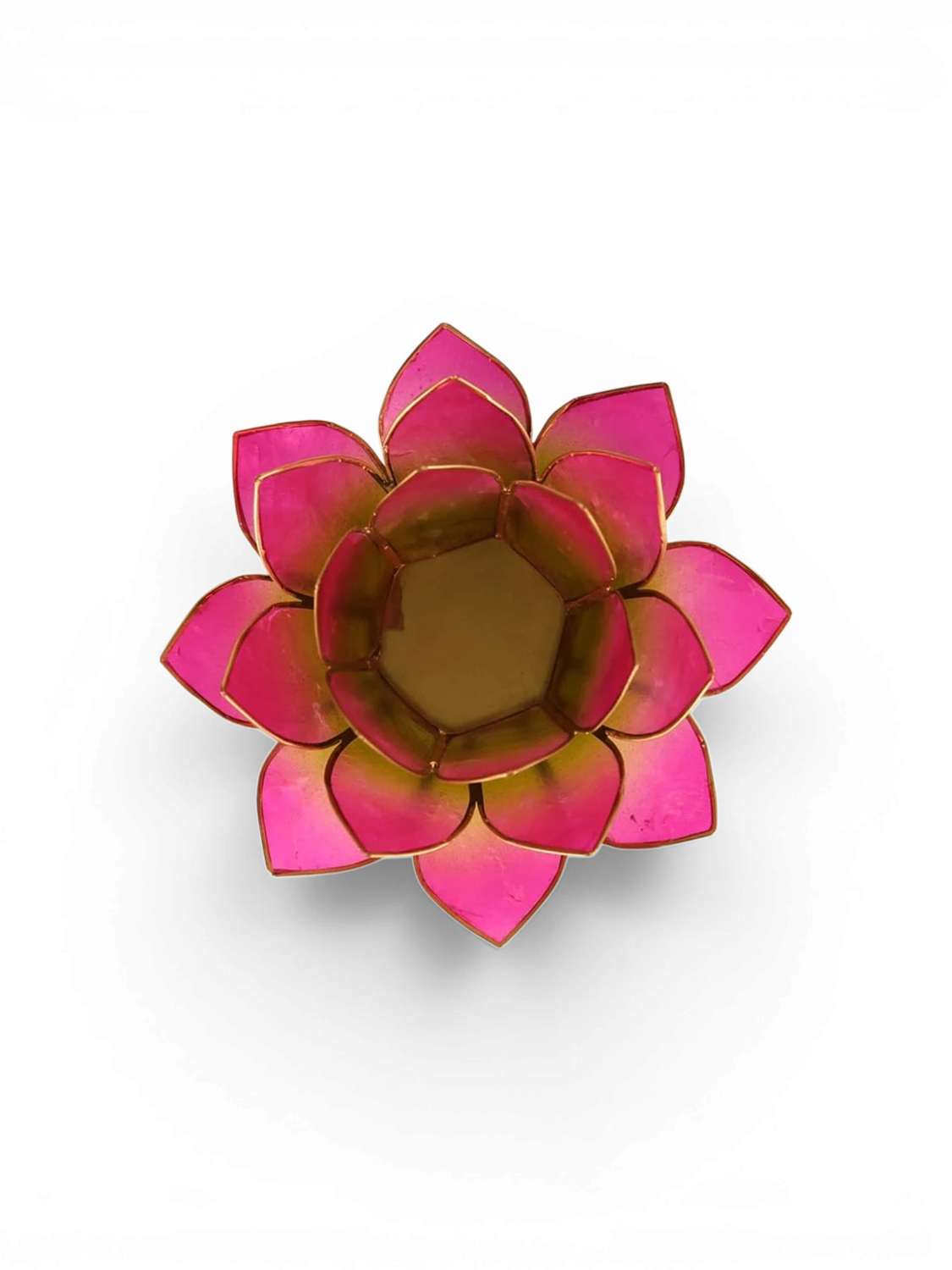 Bougeoir lotus rose &amp; vert