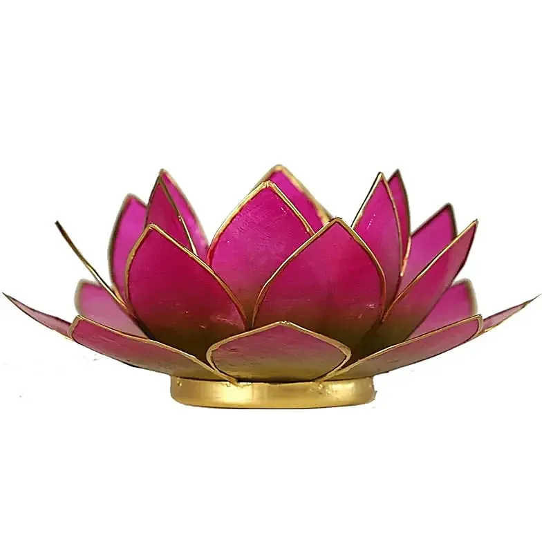 Bougeoir lotus rose & vert