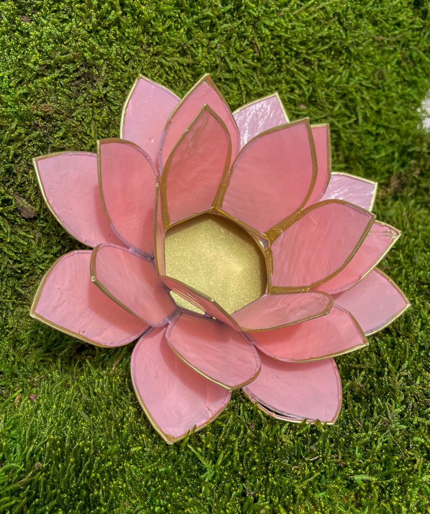 Bougeoir lotus rose pale