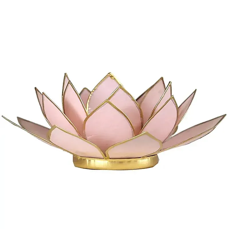 Bougeoir lotus rose pale