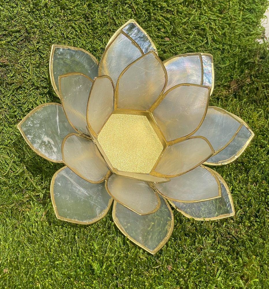 Bougeoir lotus blanc