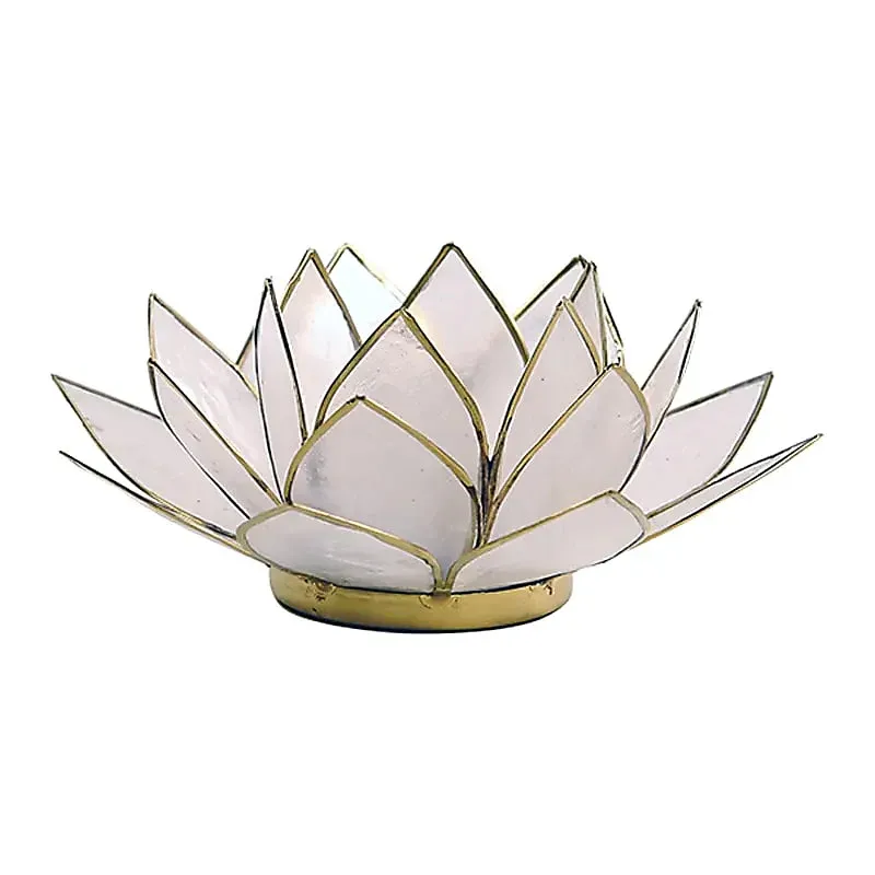 Bougeoir lotus blanc