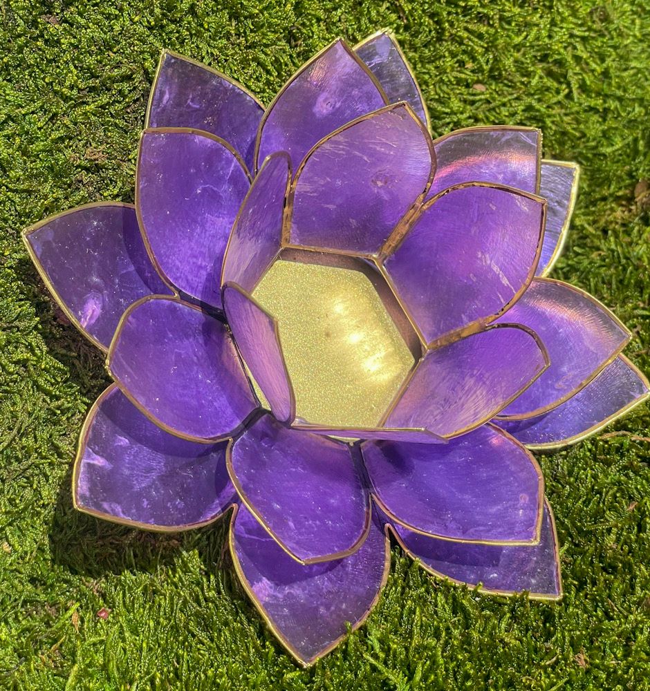Bougeoir lotus violet