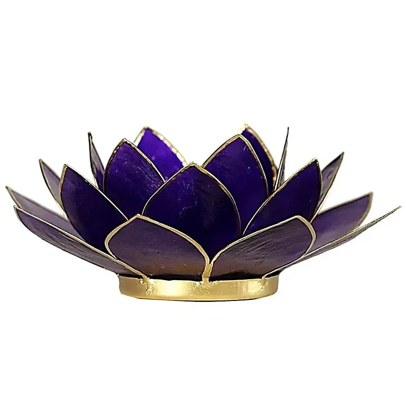 Bougeoir lotus violet