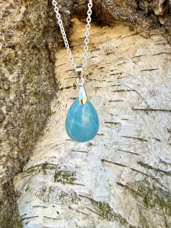 Pendentif goutte en Aigue-marine | petit