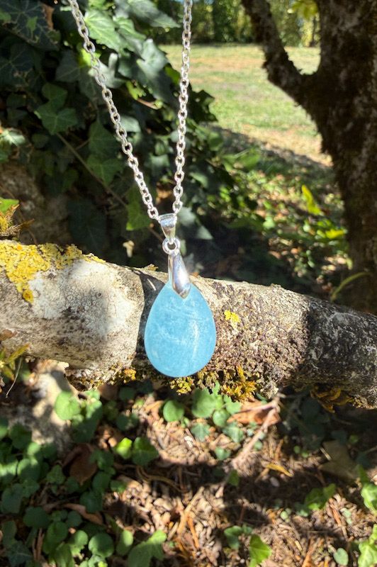 Pendentif goutte en Aigue-marine | petit