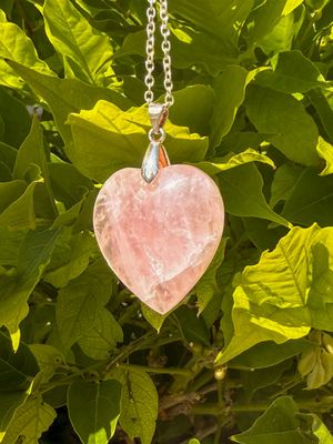 Pendentif en Quartz rose coeur