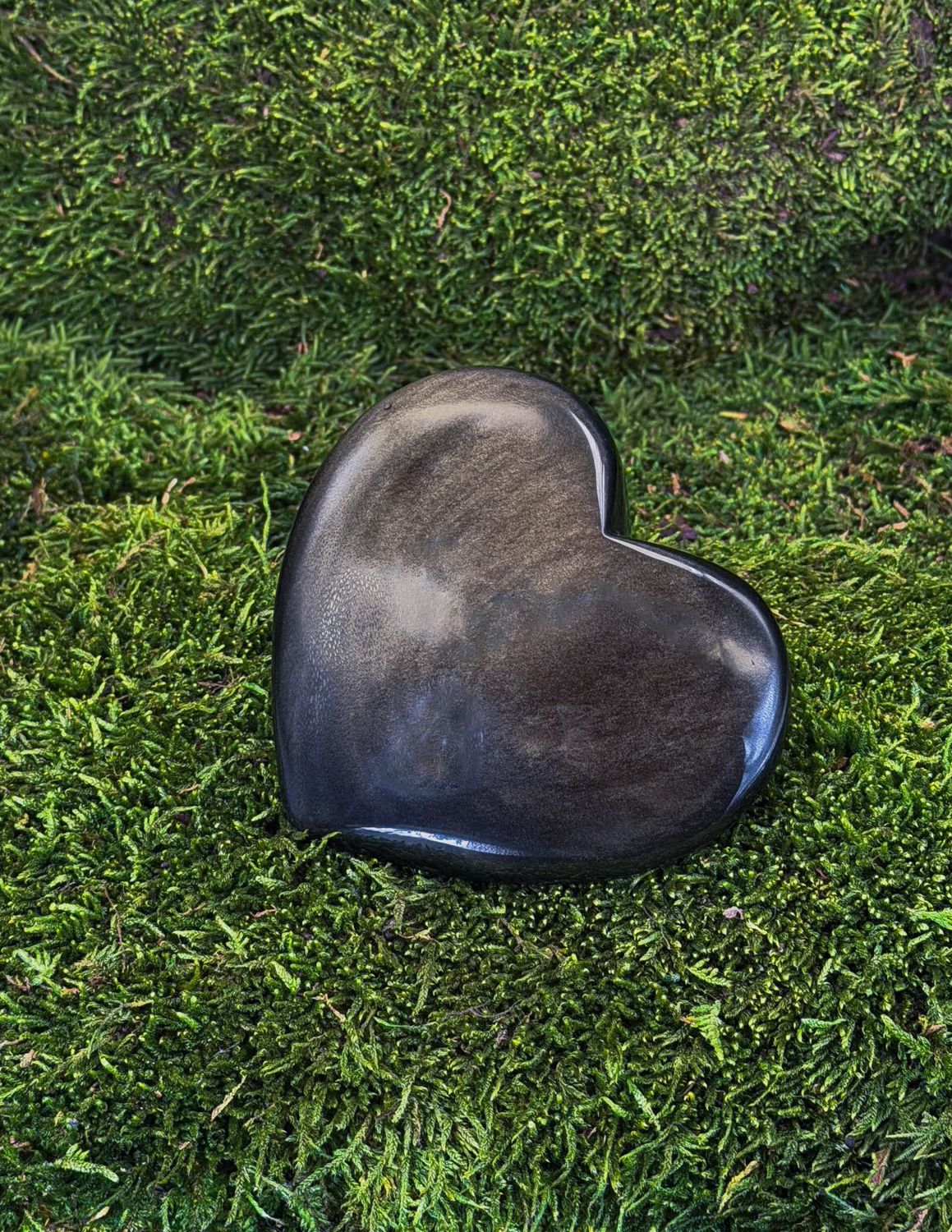 Coeur en Obsidienne dorée