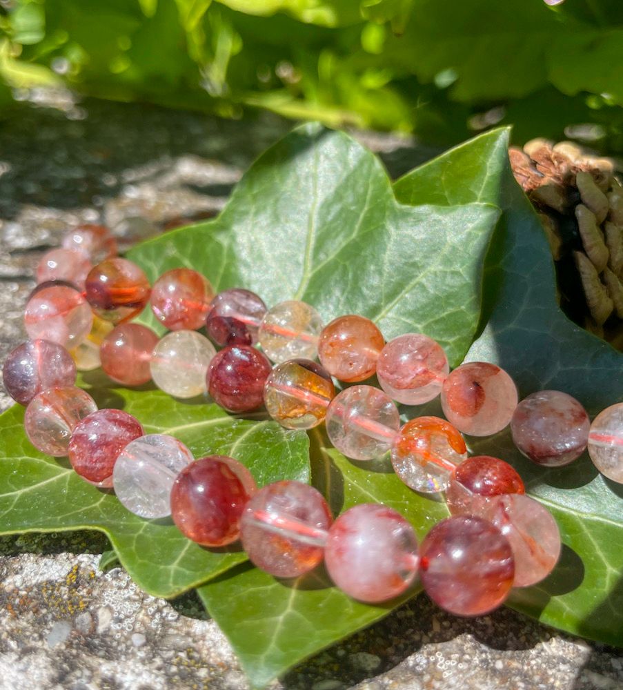 Rang de Quartz hématoïde rouge 8 mm