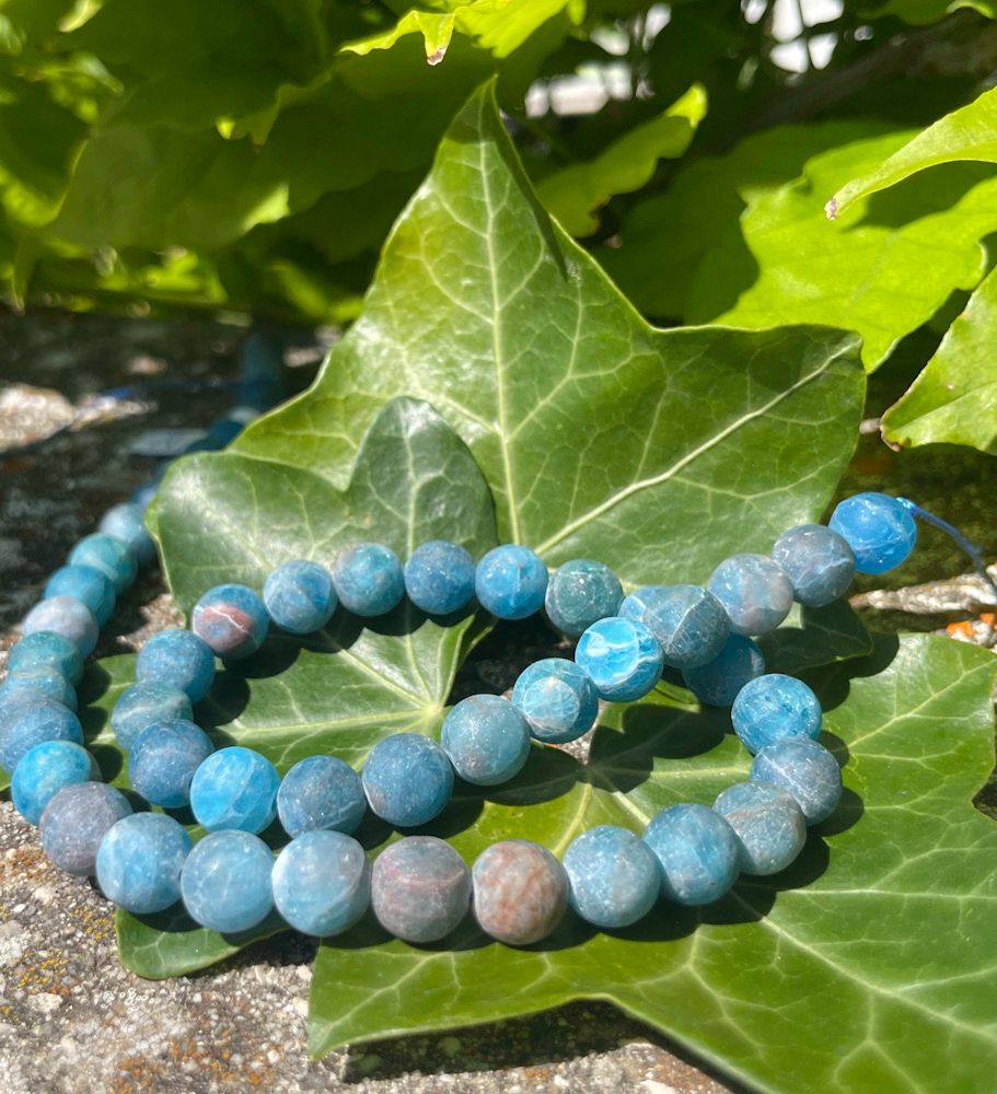 Rang d'Apatite bleue 8 mm matt