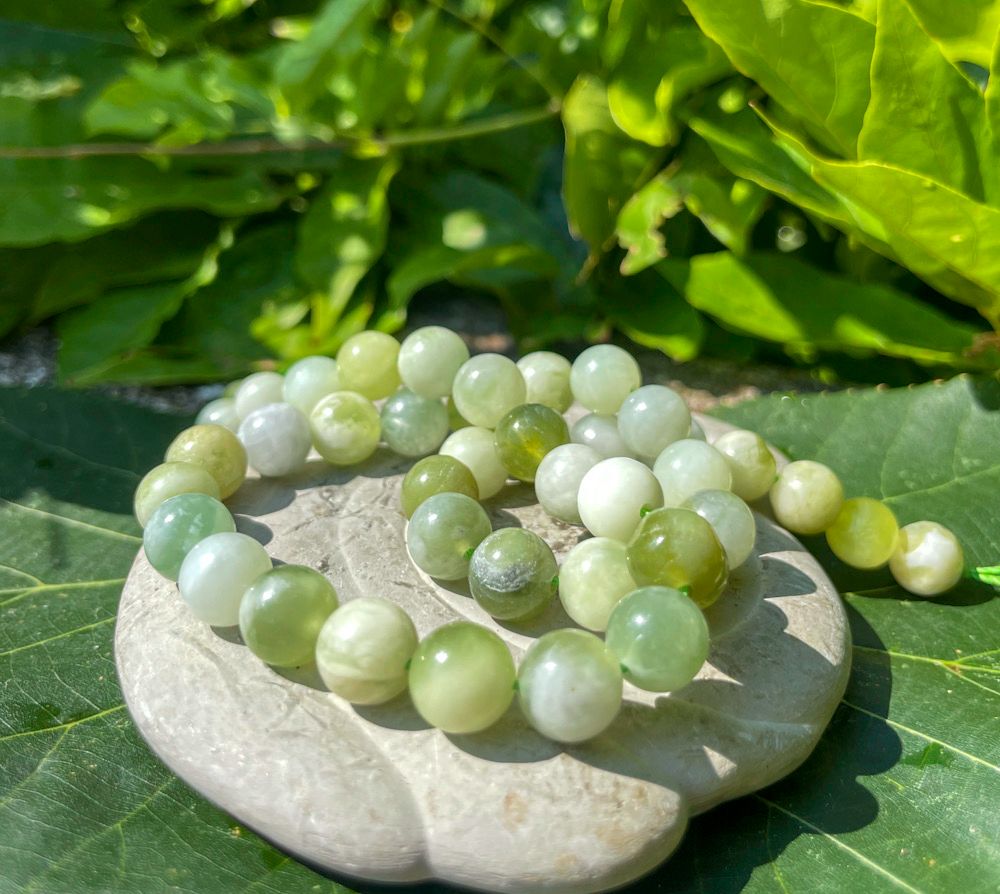 Rang de nouveau Jade vert 8 mm | Serpentine