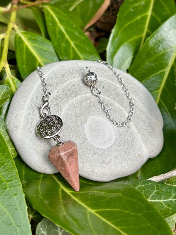 Pendule en Rhodonite | Fleur de vie