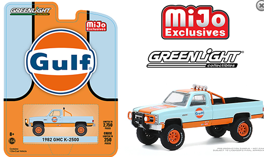 Greenlight 1:64 Mijo Exclusive 1982 GMC K-2500 Gulf Custom 4x4 Greenlight 1:64 Mijo Exclusive 1982 GMC K-2500 Gulf Custom 4x4