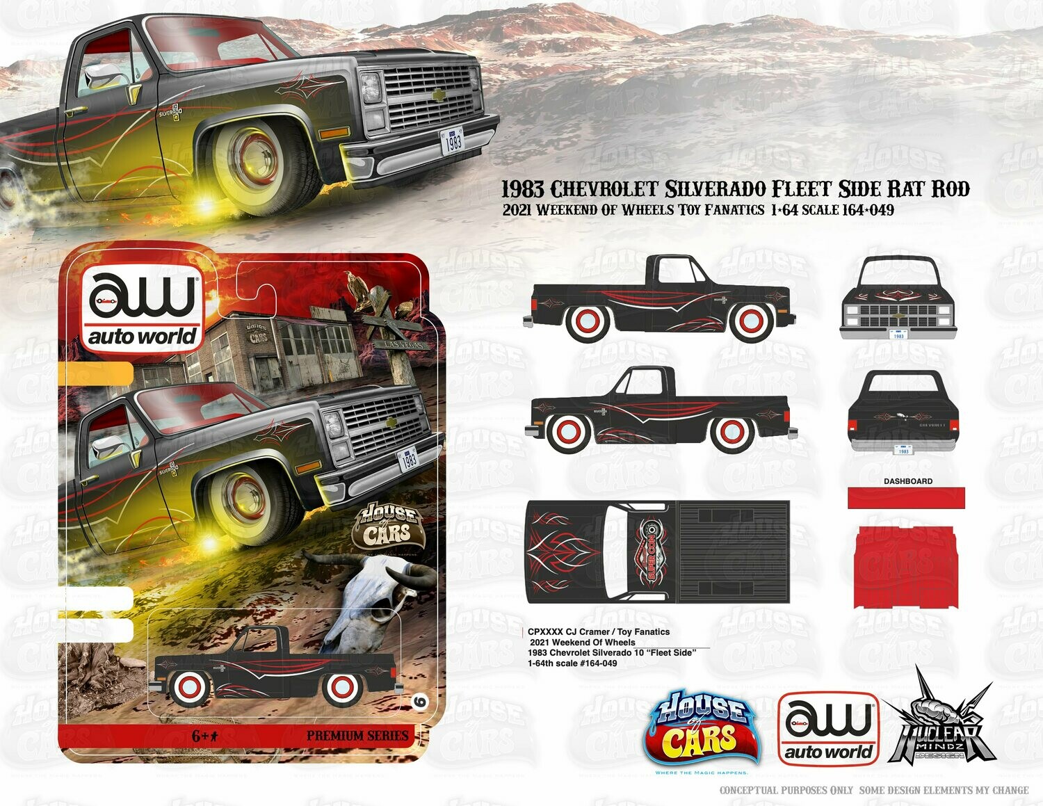 Autoworld Anniversary Commemorative Vegas Edition 83 Silverado Rat Rod Autoworld Anniversary Commemorative Vegas Edition 83 Silverado Rat Rod
