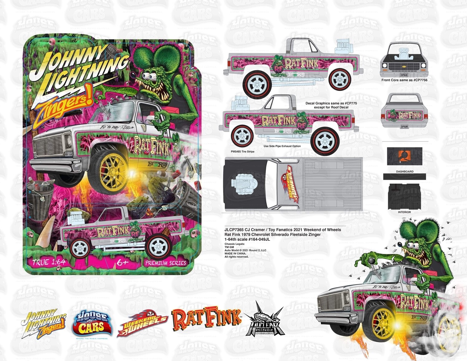 Weekend of Wheels Johnny Lightning Zinger 79 Chevy Silverado Rat Fink Convention Exclusive Weekend of Wheels Johnny Lightning Zinger 79 Chevy Silverado Rat Fink Convention Exclusive